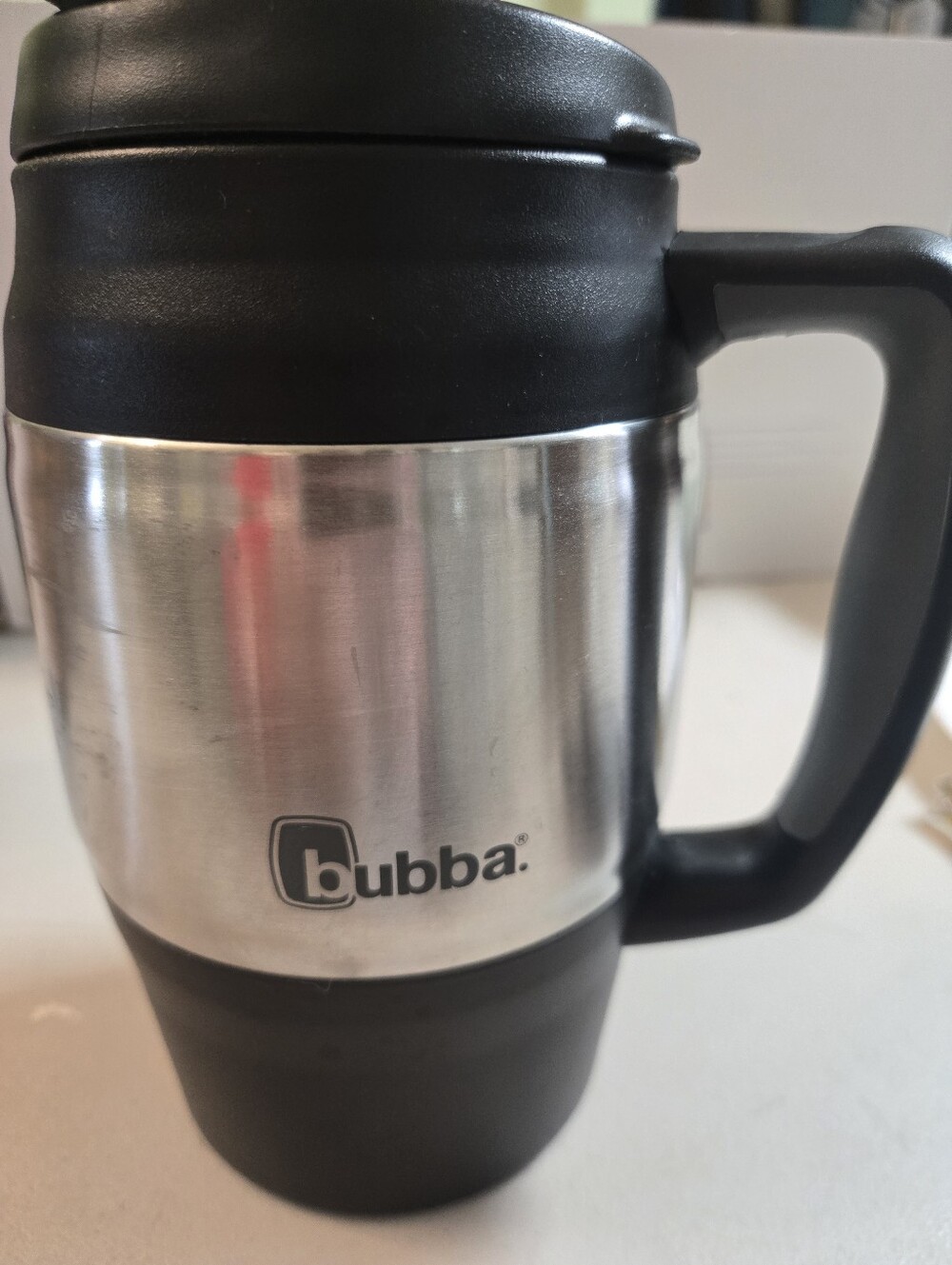 Travel Mug with Handle - Black/Silver